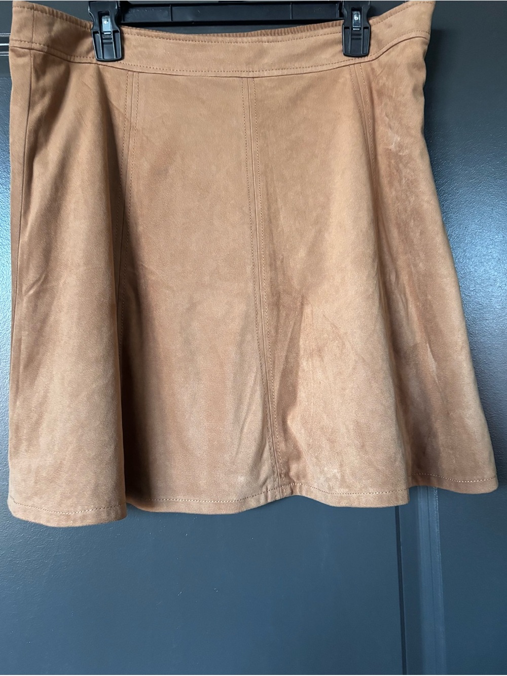 LOFT Tan Suede Mini Circle Skirt